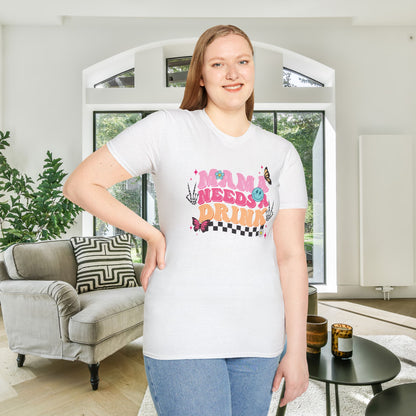 Mama Needs A Drink Adult T-shirt