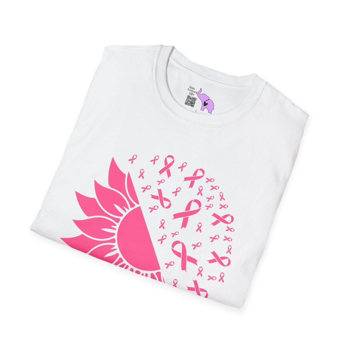 Sunflower & Butterflies Breast Cancer Awareness Adult T-shirt