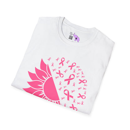 Sunflower & Butterflies Breast Cancer Awareness Adult T-shirt