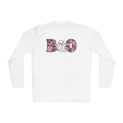Cute Floral Boo w/Ghost Adult Long Sleeve Tee