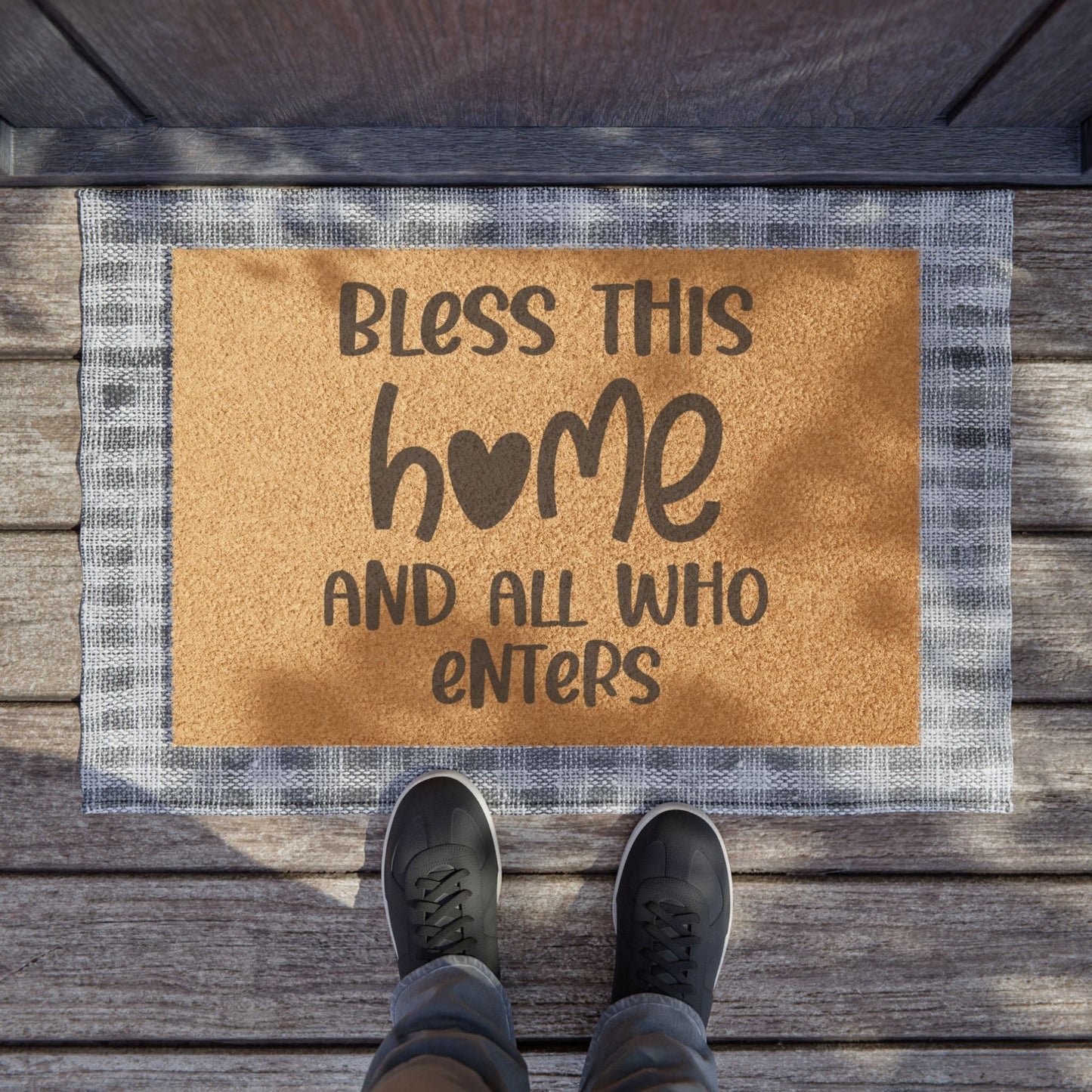 Bless This Home And All Who Enter Coconut Fiber Doormat