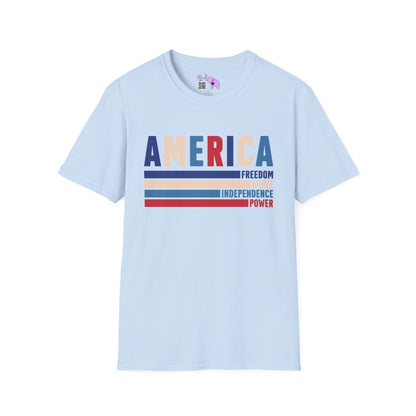 America Freedom Brave Independence Power Adult T-shirt