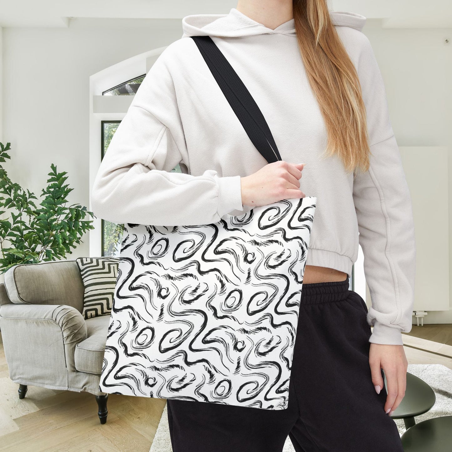 Grunge Scribbles Canvas Tote Bag