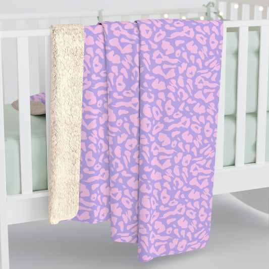 Cotton Candy Cheetah Sherpa Fleece Blanket