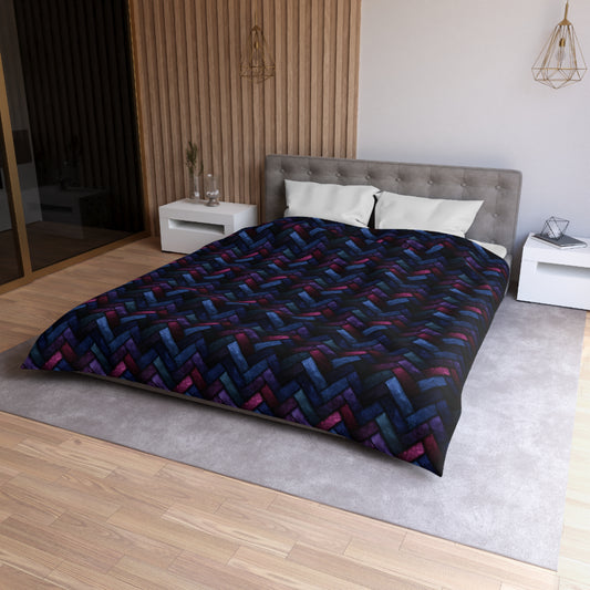 Velvet Angles Print Duvet Bedding Set
