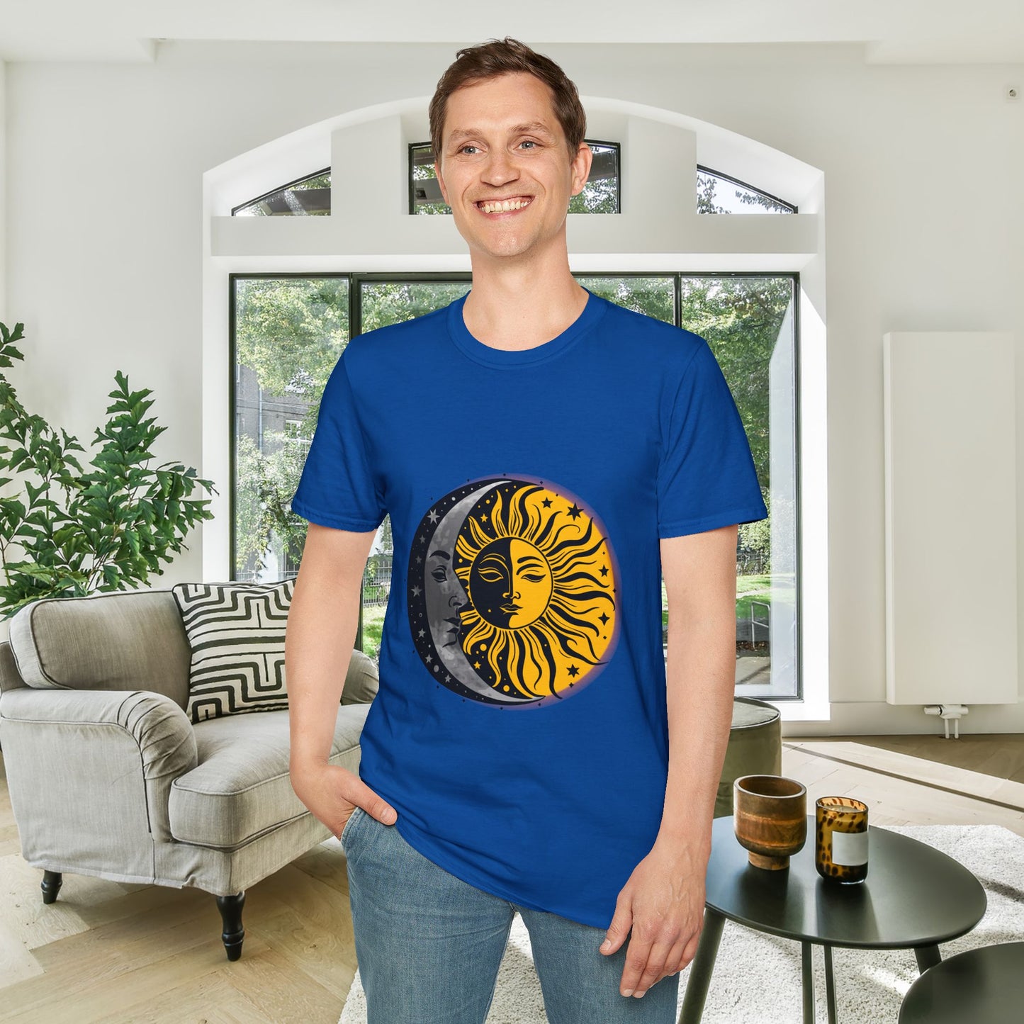 Sun Moon Stars Adult T-shirt