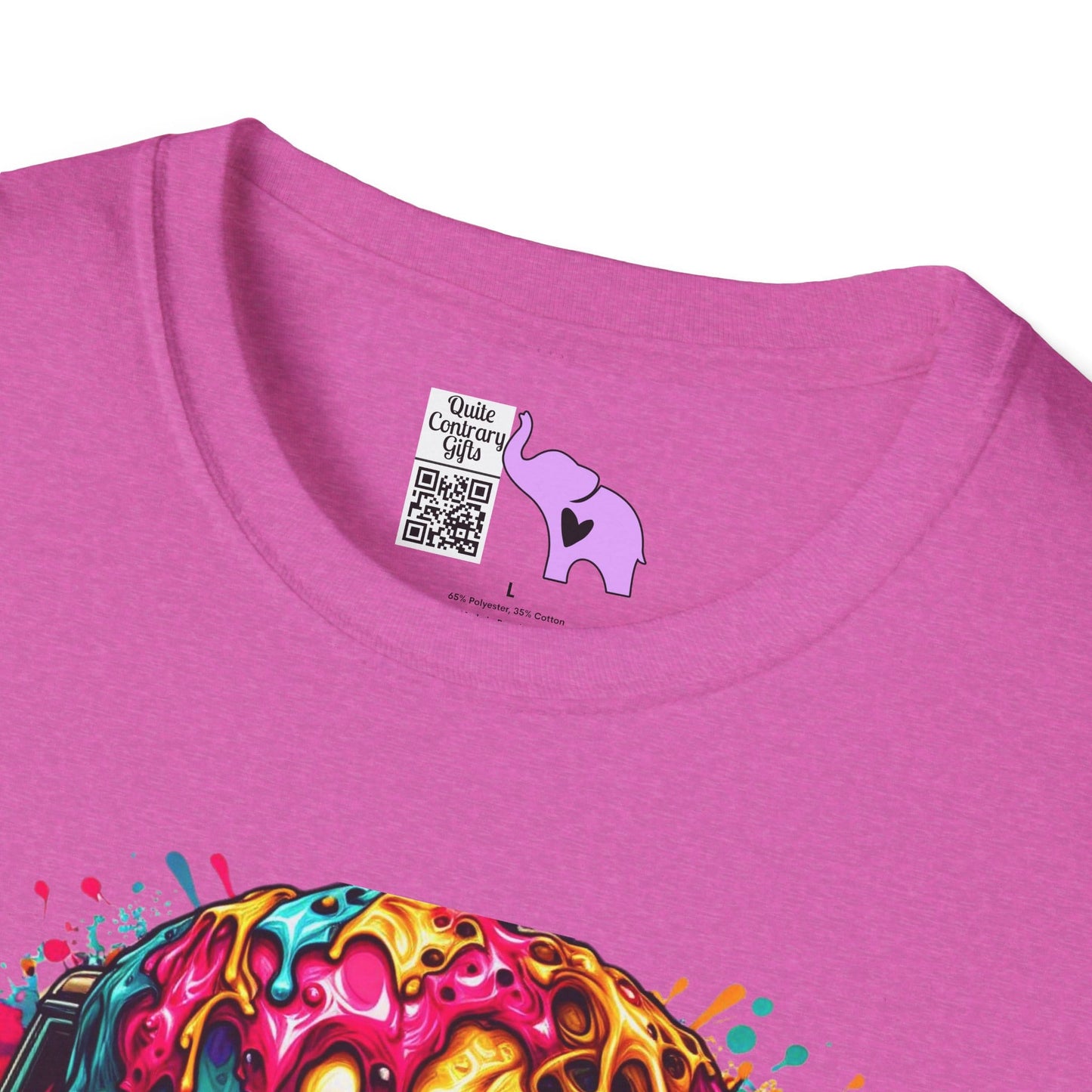 Colorful Skull & Car Adult T-shirt
