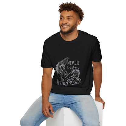 Beetlejuice Never Trust The Living Barbara & Adam T-shirt