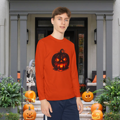 ""Inferno Jack-O’-Lantern Youth Long Sleeve Tee