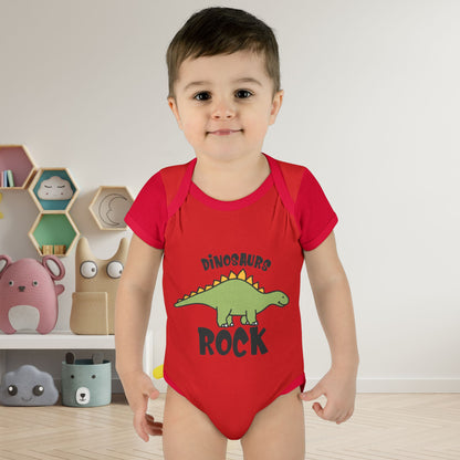 Dinosaurs Rock Baby Rib Bodysuit