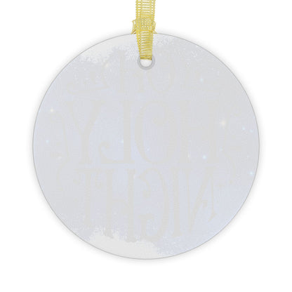Oh Holy Night Starry Background Glass Ornament