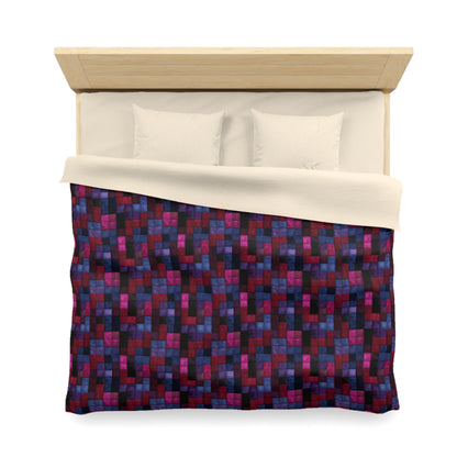 Velvet Mosaic Print Microfiber Duvet Cover