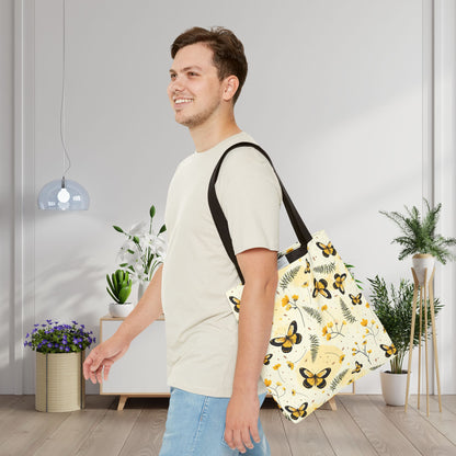 Sunlit Butterfly Bloom Canvas Tote Bag