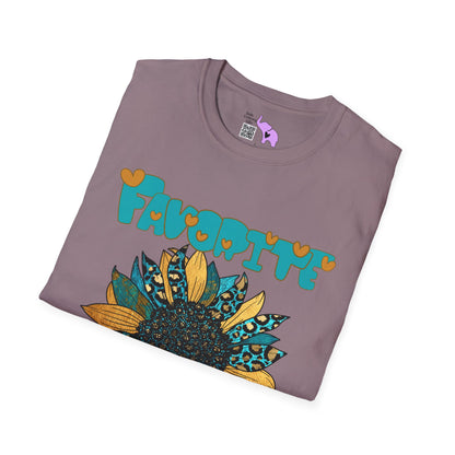 Favorite Auntie Teal/Gold Adult T-shirt