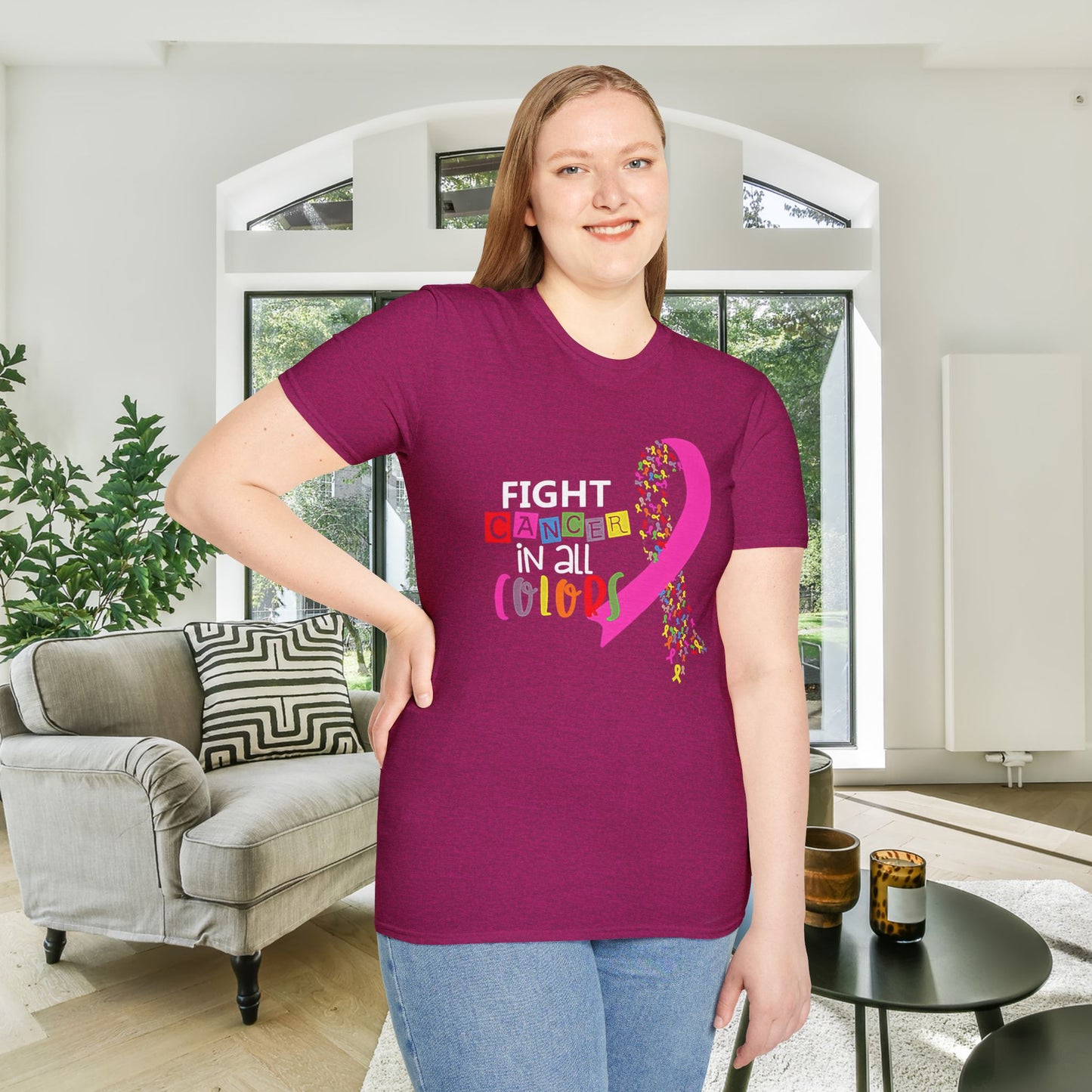 Fight Cancer All Colors 2 Adult T-shirt