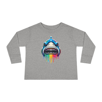 Colorful Shark Toddler Long Sleeve Tee