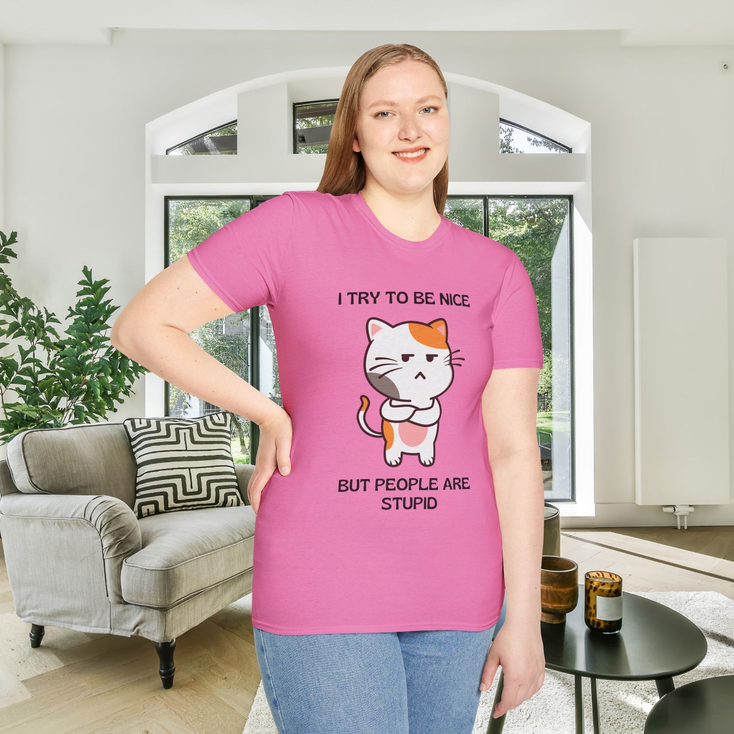 I Try To Be Nice But People Are Stupid Adult T-shirt