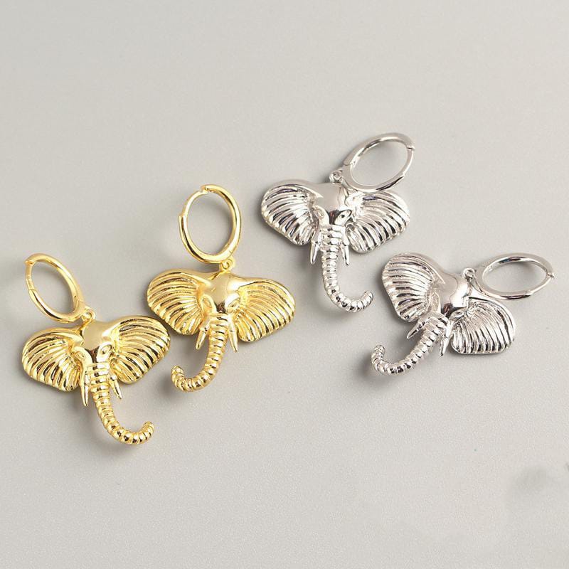 Noble Elephant Hoop Earrings