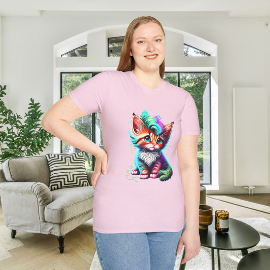 Cute Colorful Kitten 2 Adult T-shirt
