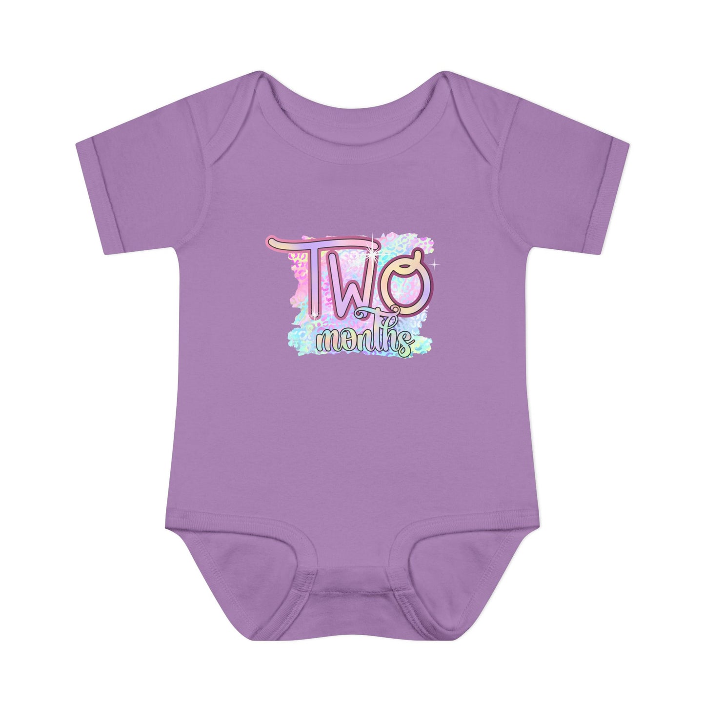 Pastel Wild One Milestone Baby Bodysuit-Two Months