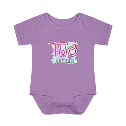Pastel Wild One Milestone Baby Bodysuit-Two Months