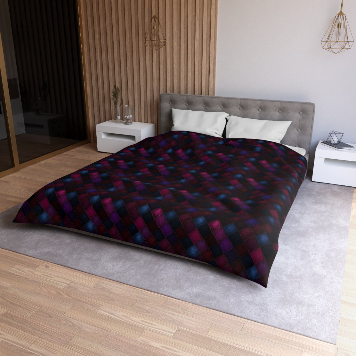 Velvet Patchwork Print Duvet Bedding Set