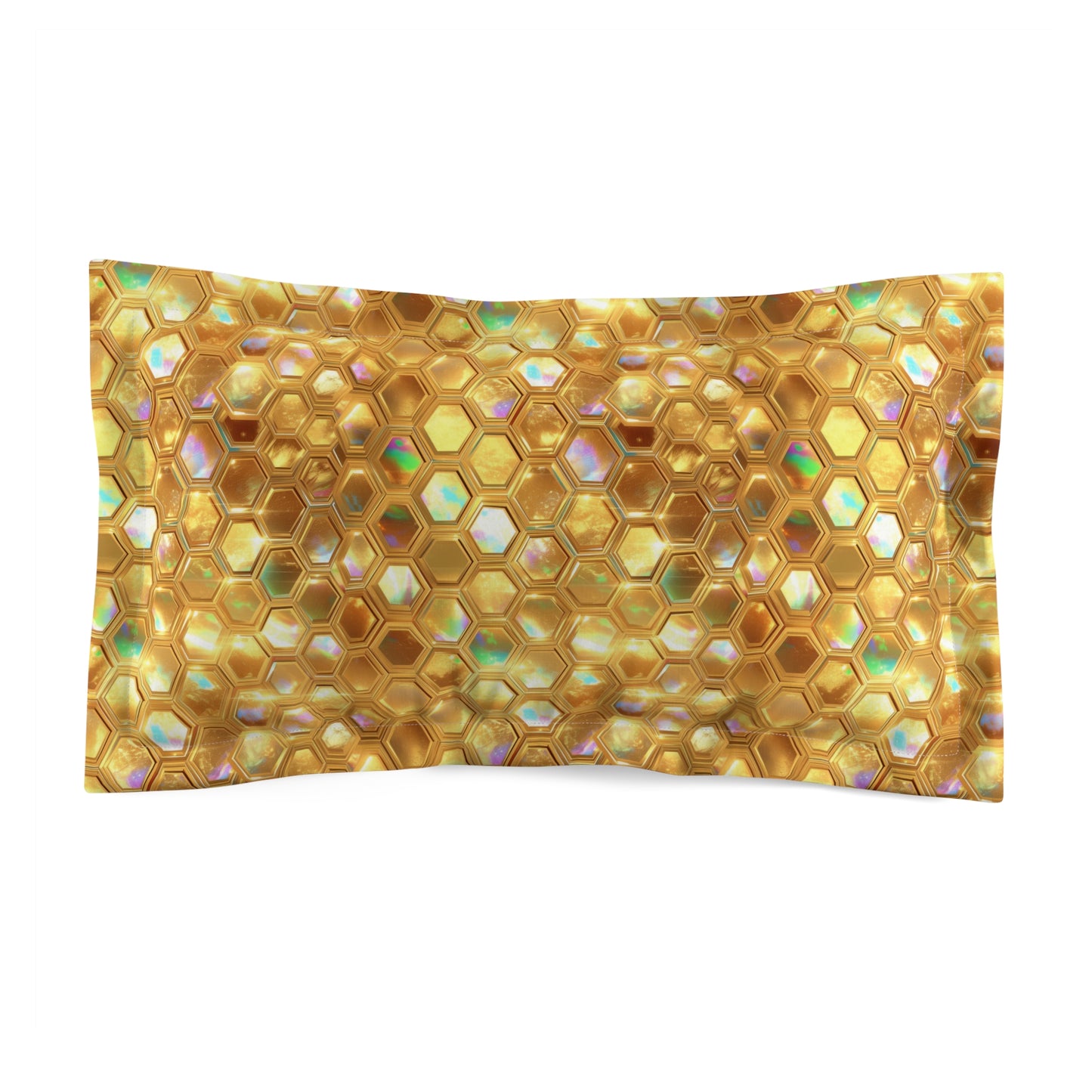 Golden Prism Grid Microfiber Pillow Sham