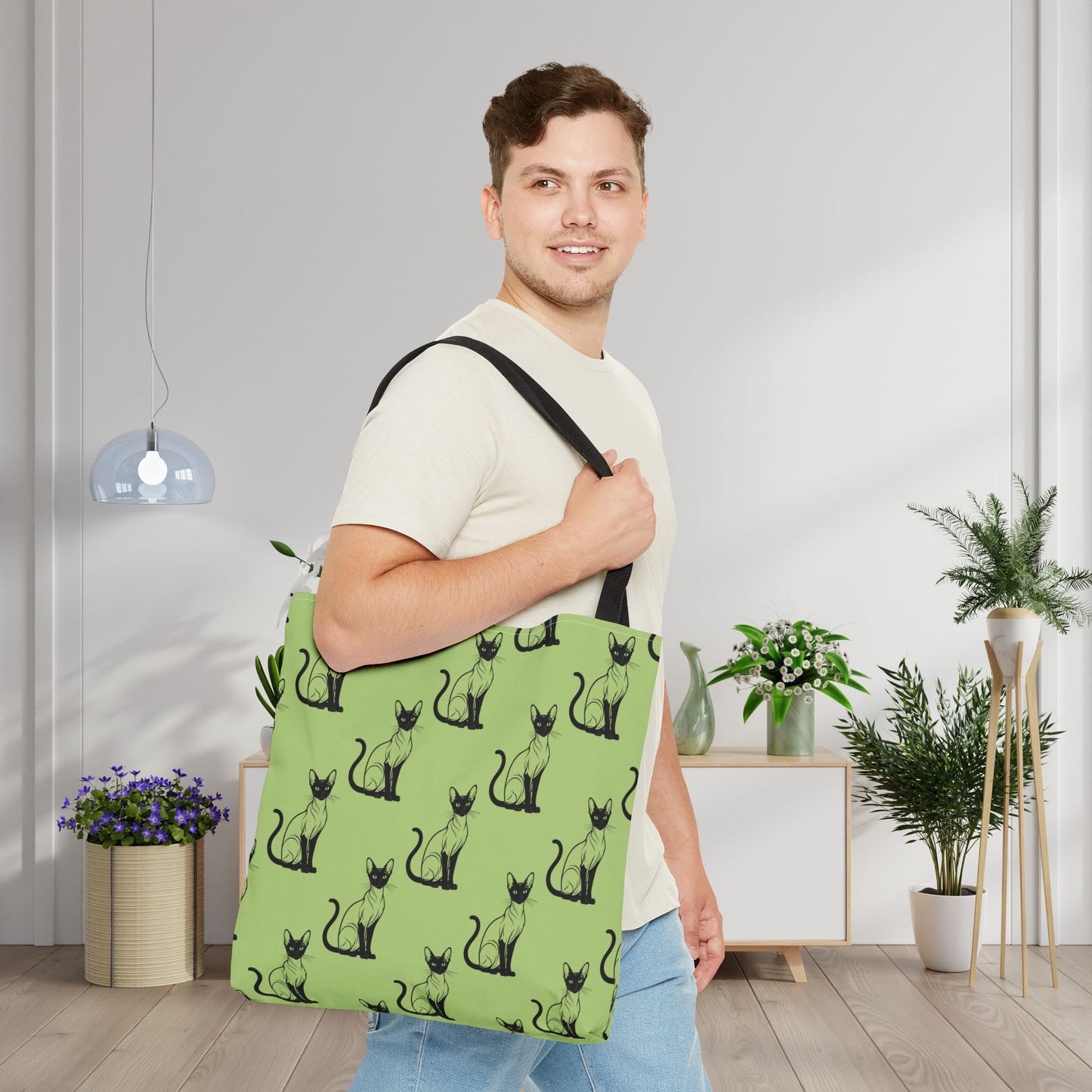 Siamese Charm – Sage Garden Canvas Tote Bag