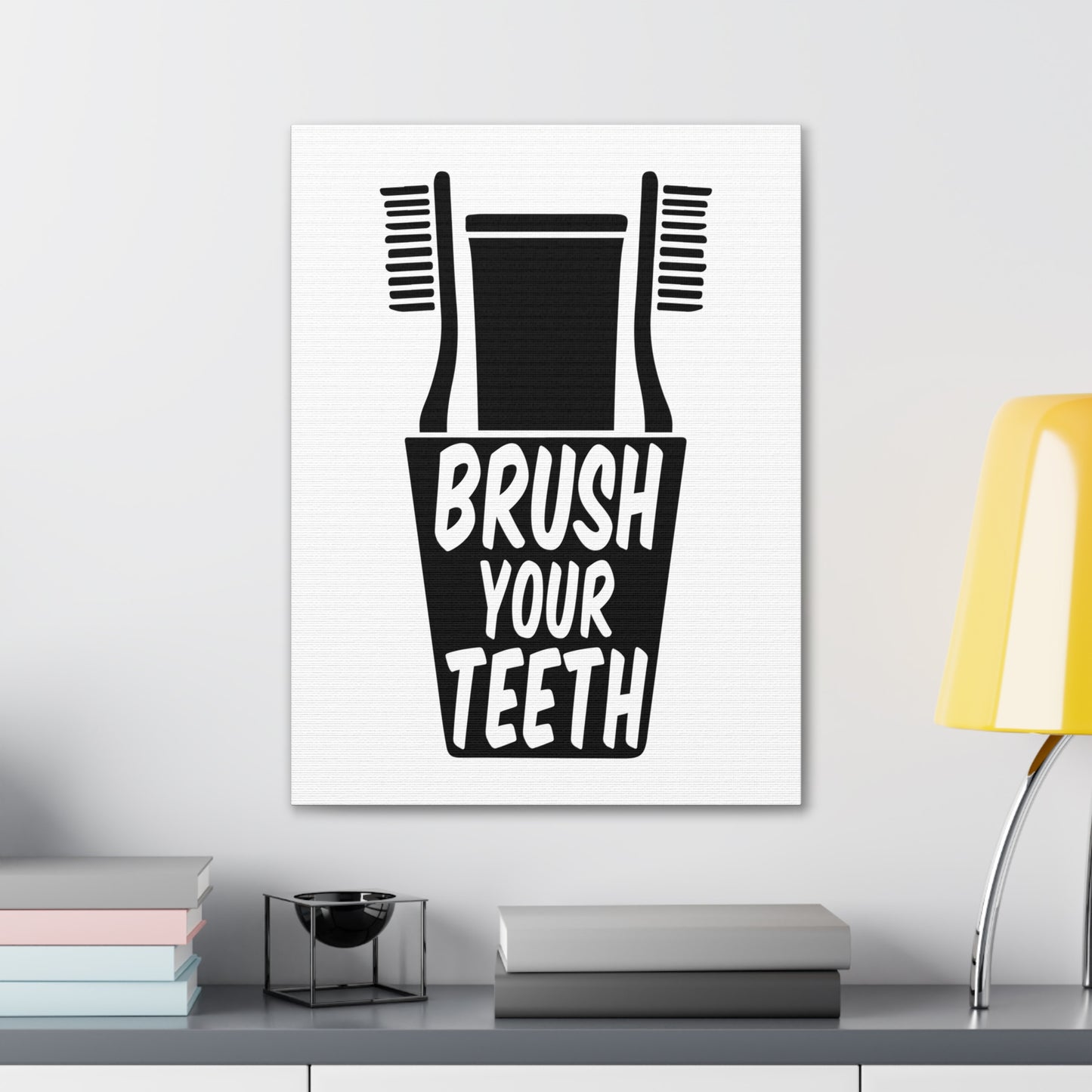 Brush Your Teeth Canvas Vertical Wraps w/o Frame