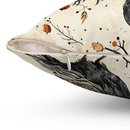 Crow & Gourd Throw Pillow
