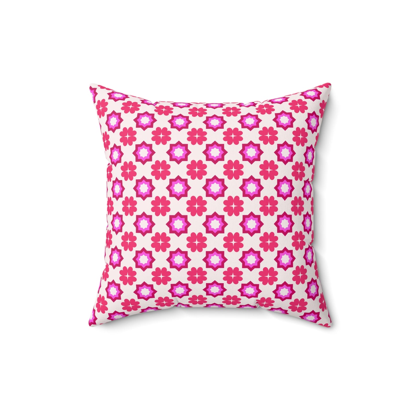 Rosy Star Garden Throw Pillow