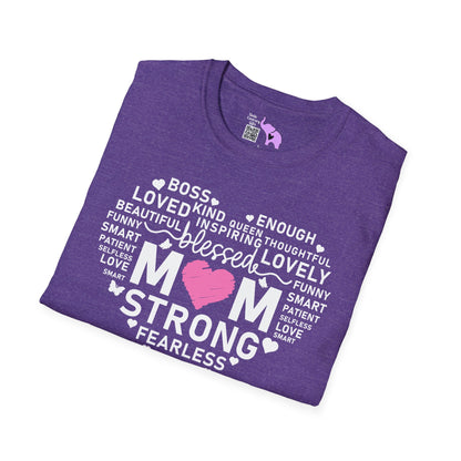Mom Strong (Heart) Adult T-shirt