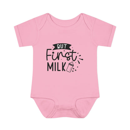 But First Milk Infant Baby Rib Bodysuit