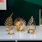 Gold Botanical Metal Candle Holders – Elegant Leaf Tealight Décor Collection