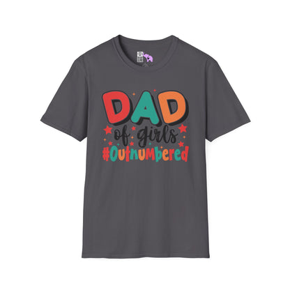 Dad of Girls #Outnumbered Adult T-shirt