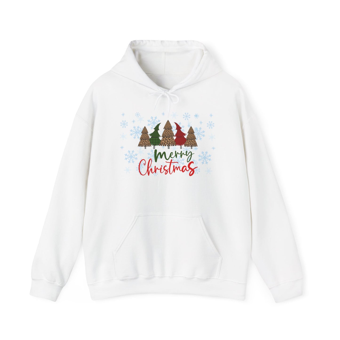 Merry Christmas Checkered Trees Adult Heavy Blend™ Hoodie
