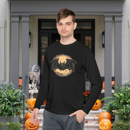 Bat Over Moon Adult Long Sleeve Tee