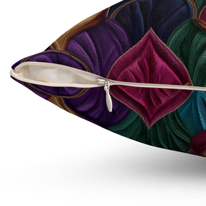 Velvet Night Garden Print Throw Pillow