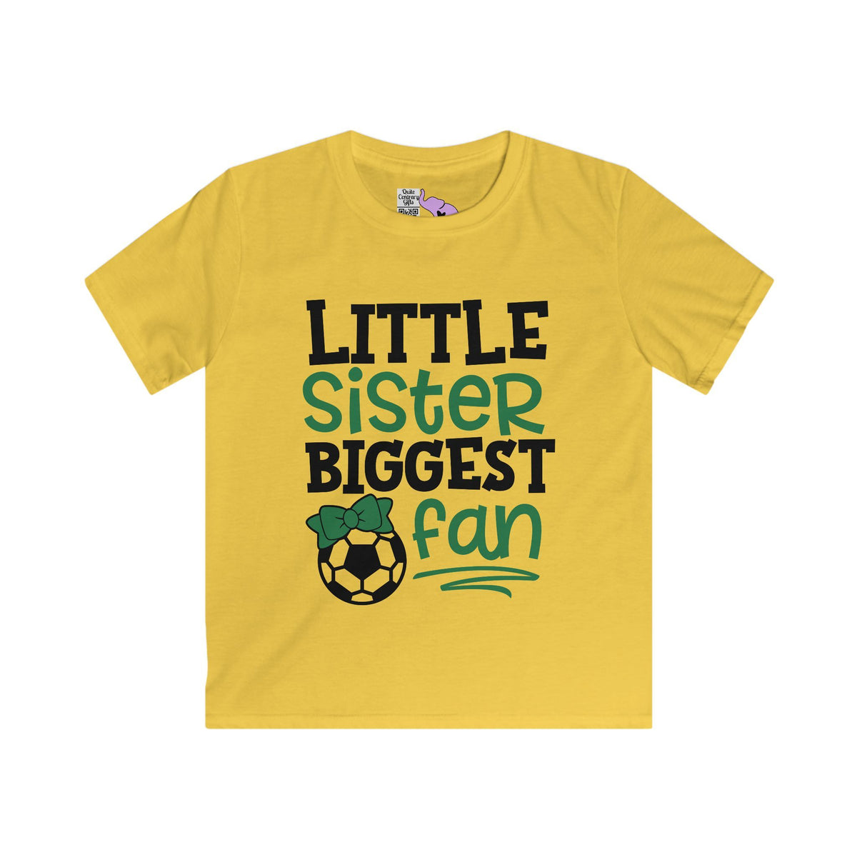 Little Sister Biggest Fan (Soccer) Youth Softstyle Tee