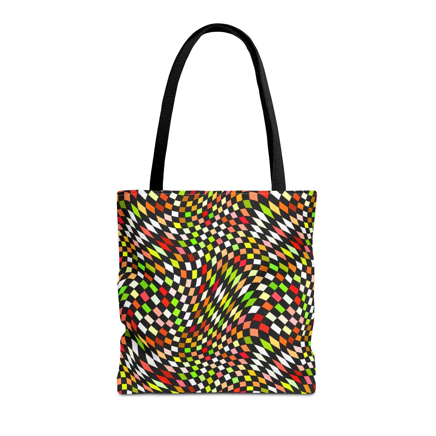 Warped Yellow/Green Checkered Canvas Tote Bag