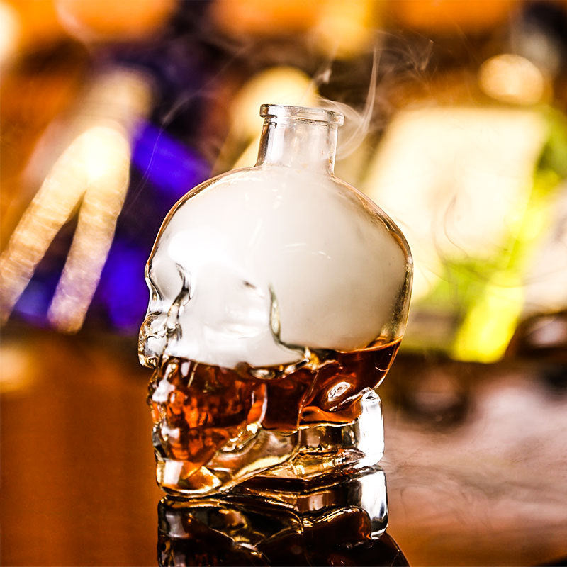 Skull Glass Decanter Liquor Dispenser