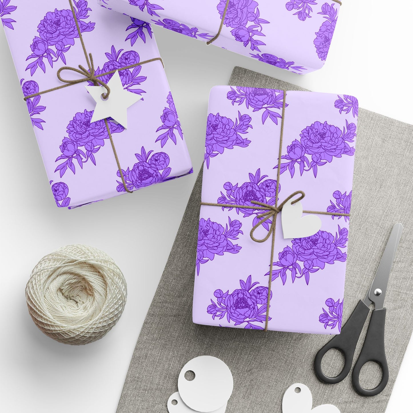 Royal Orchid Peonies Wrapping Paper