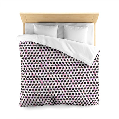 Pink Soccer Fever Microfiber Duvet Cover