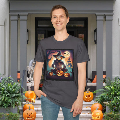 Halloween Scarecrow w/Pumpkins Adult T-shirt