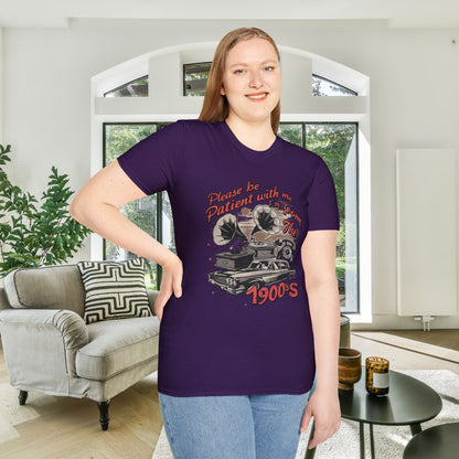 Please Be Patient With Me I'm From The 1900's (Classic Car, gramophone) Adult T-shirt