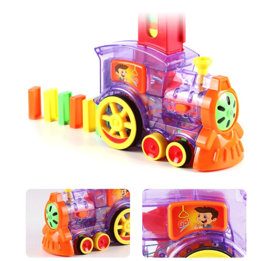 Purple Domino Brick Laying Electric Toy Train