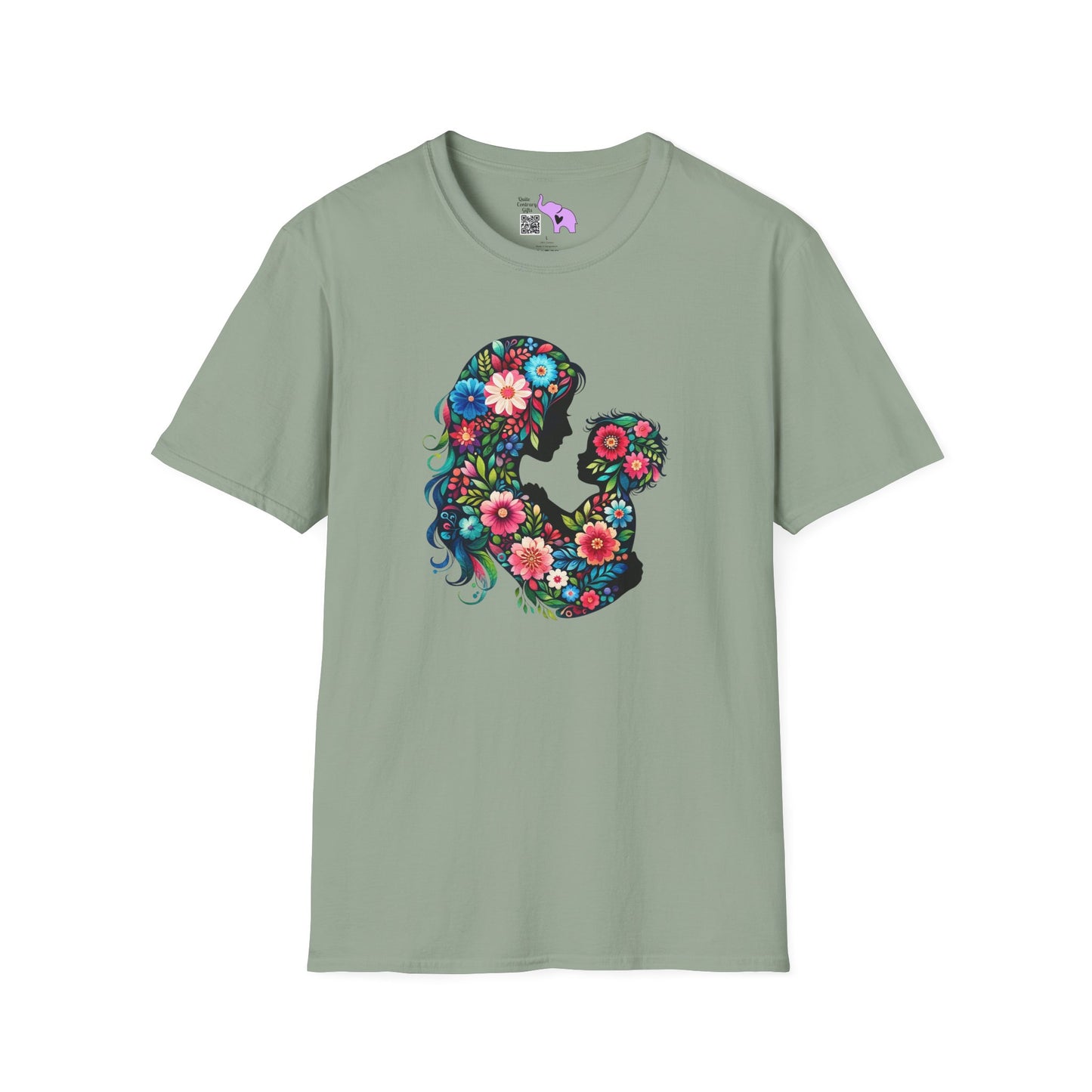 Flowery Mother & Child Adult T-shirt