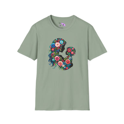 Flowery Mother & Child Adult T-shirt