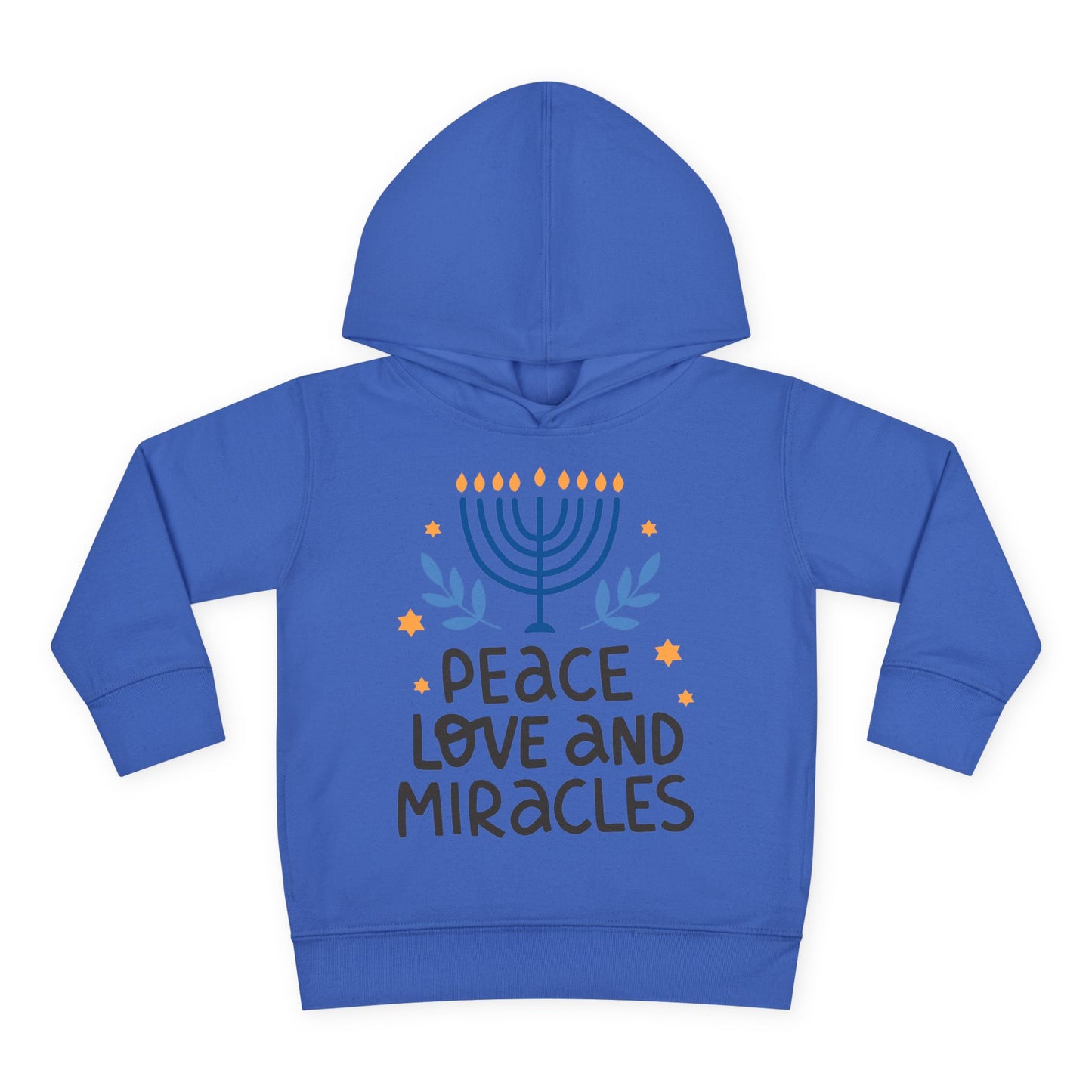 Hanukkah Peace Love & Miracles 1 Toddler Pullover Fleece Hoodie