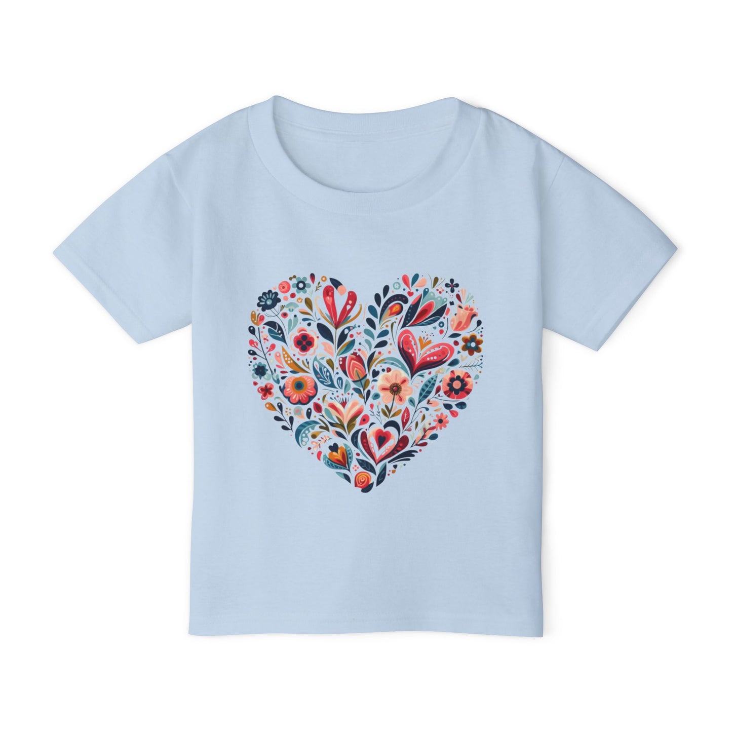 Floral Heart Heavy Cotton™ Toddler T-shirt
